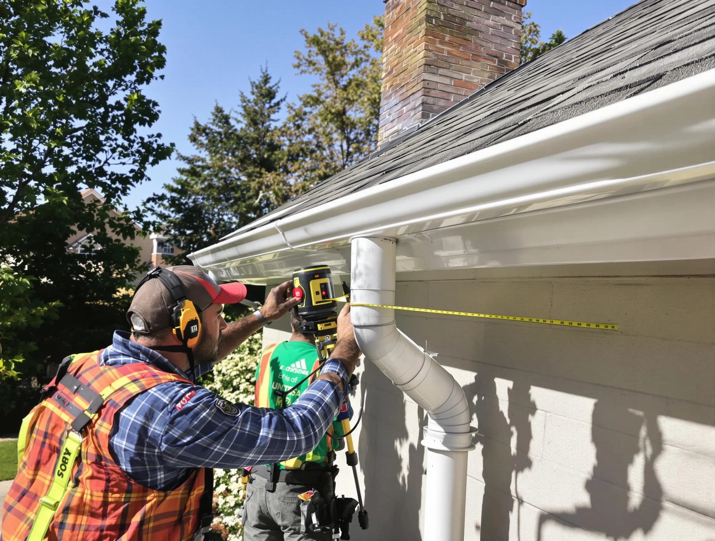Berea Roofing Company installing downspouts at a property in Berea, OH