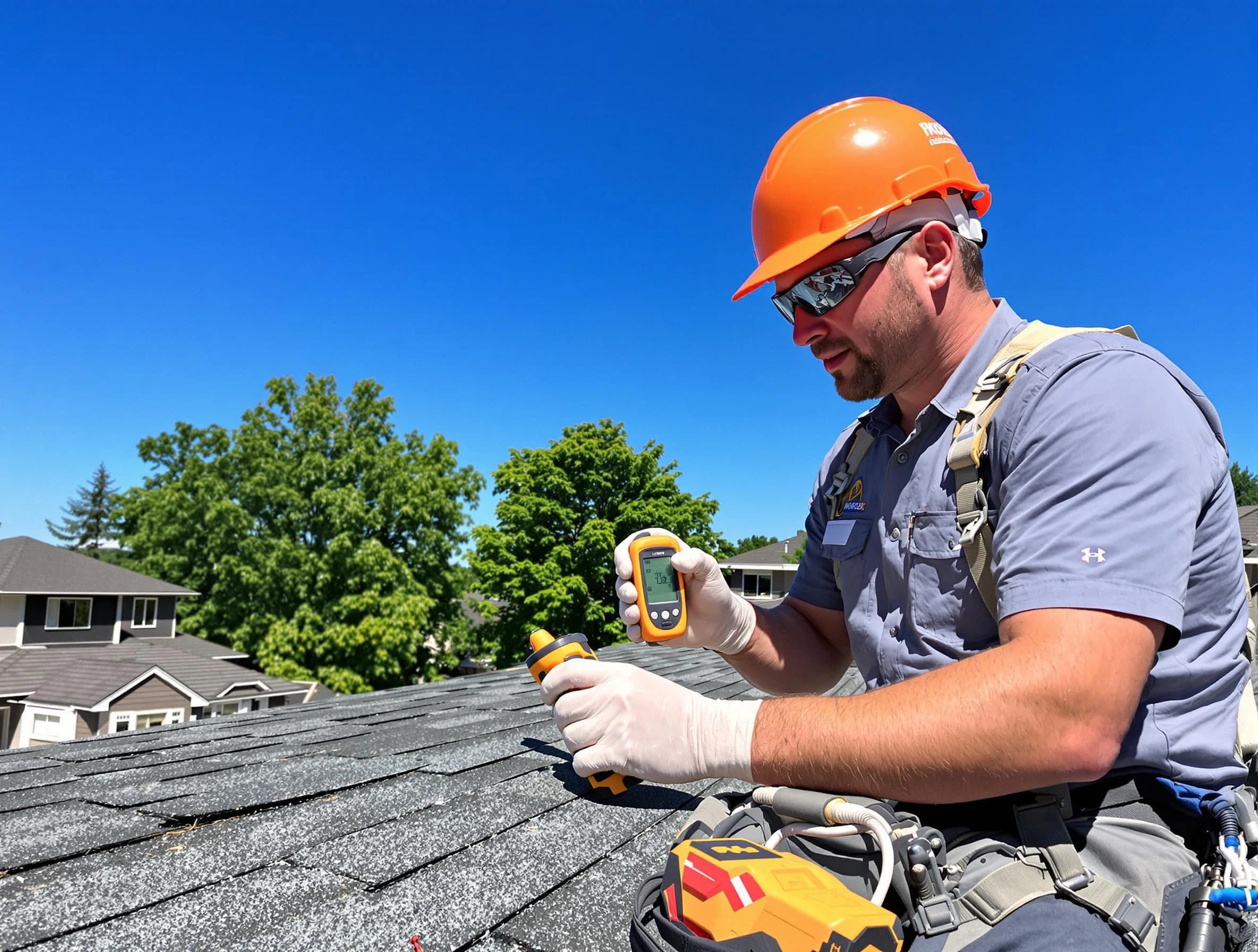 Berea Roofing Company conducting a roof inspection in Berea, OH