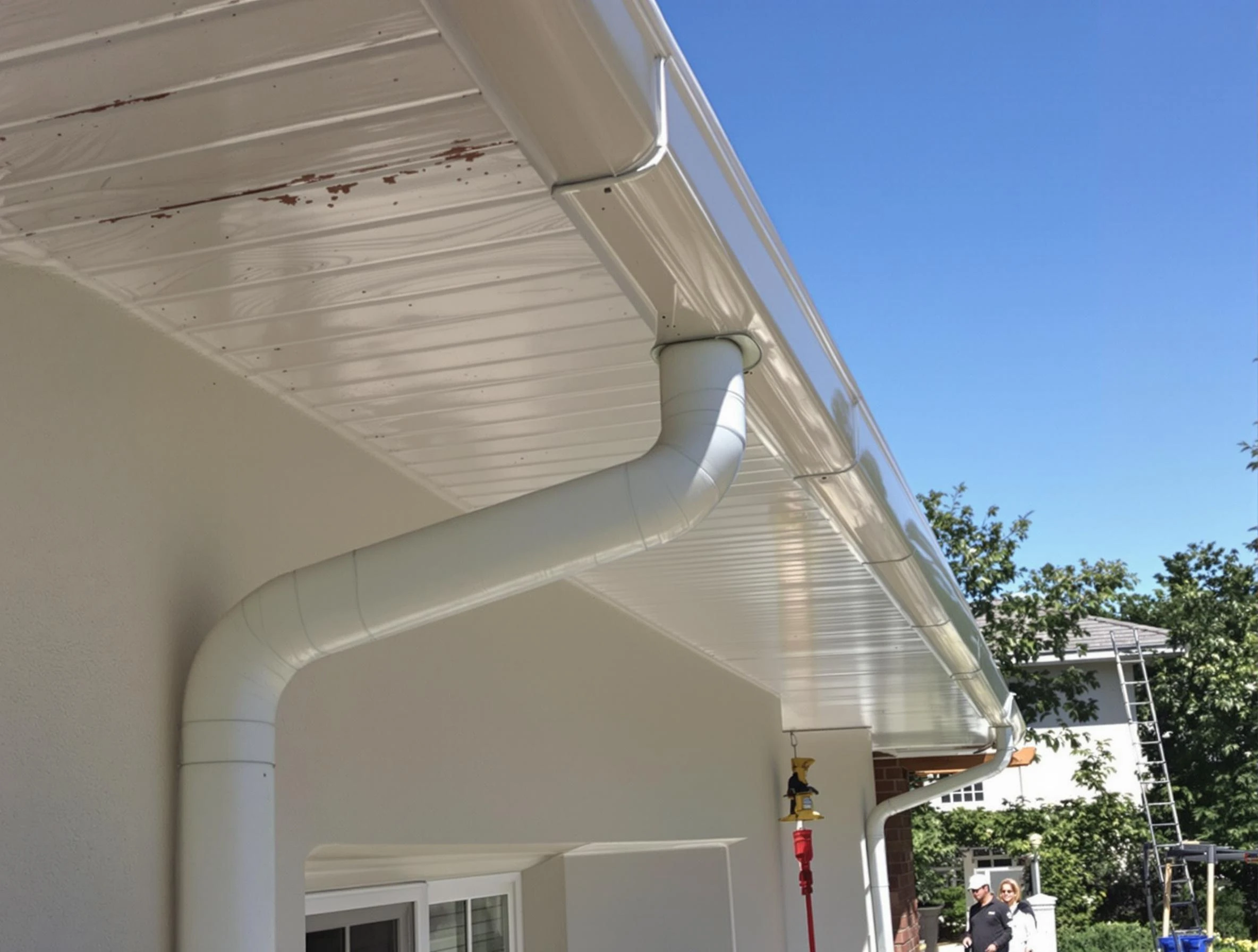 On-site seamless gutter fabrication by Berea Roofing Company in Berea, OH